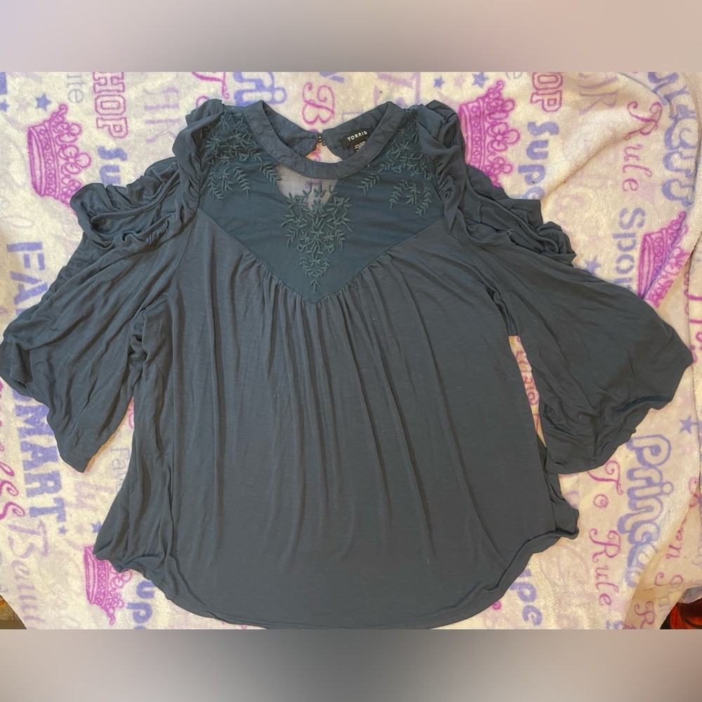Blue torrid off shoulder top